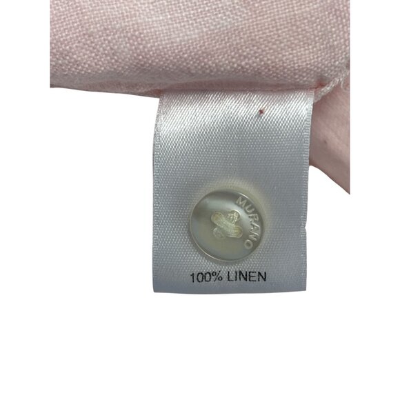 Baird McNutt Linen Short Sleeve Button-Up Shirt XL powder pink Mens Casual Light - Picture 4 of 7